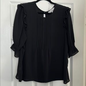 LOFT Black Textured Blouse